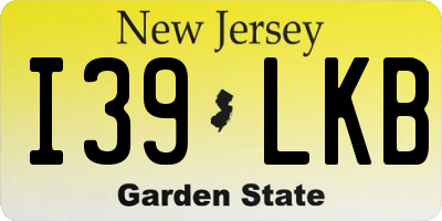 NJ license plate I39LKB