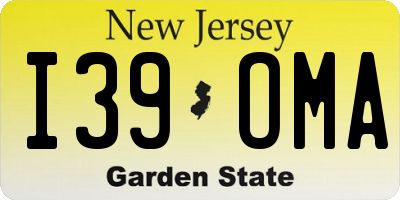 NJ license plate I39OMA