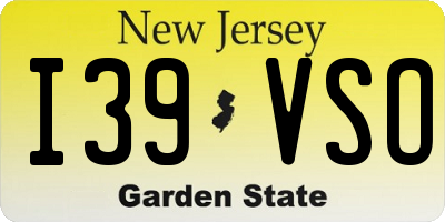 NJ license plate I39VSO