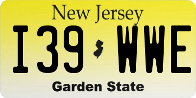 NJ license plate I39WWE