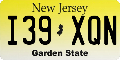 NJ license plate I39XQN