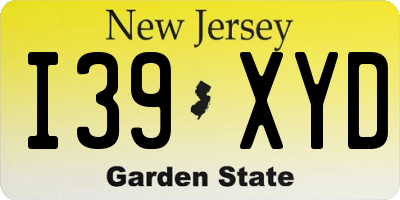 NJ license plate I39XYD