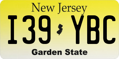 NJ license plate I39YBC