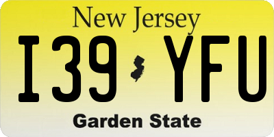 NJ license plate I39YFU