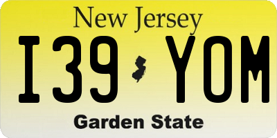 NJ license plate I39YOM