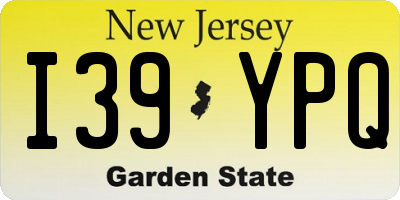 NJ license plate I39YPQ