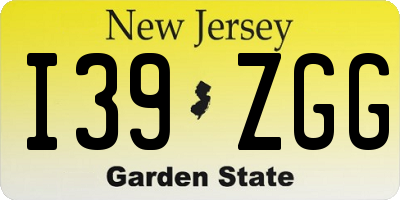 NJ license plate I39ZGG