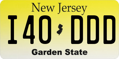 NJ license plate I40DDD