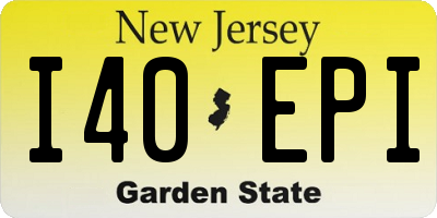 NJ license plate I40EPI