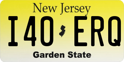 NJ license plate I40ERQ