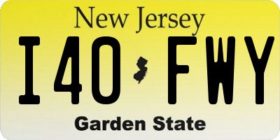 NJ license plate I40FWY