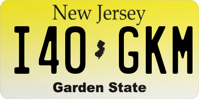 NJ license plate I40GKM