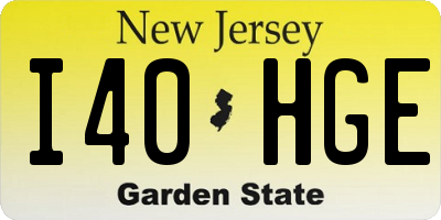 NJ license plate I40HGE