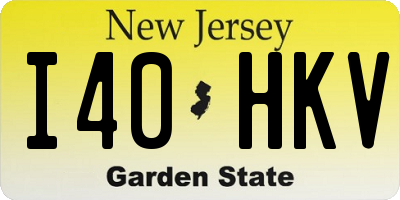 NJ license plate I40HKV