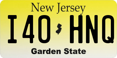 NJ license plate I40HNQ