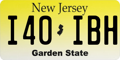 NJ license plate I40IBH