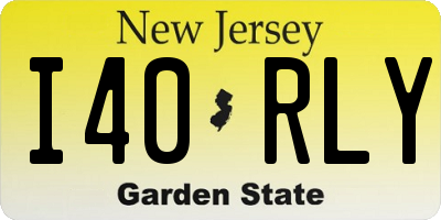 NJ license plate I40RLY