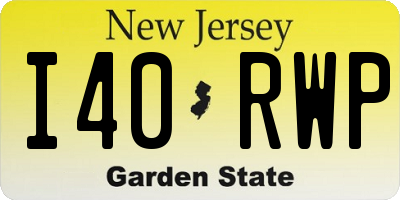 NJ license plate I40RWP