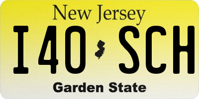 NJ license plate I40SCH