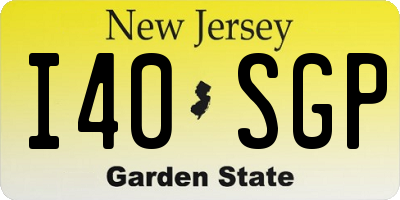 NJ license plate I40SGP