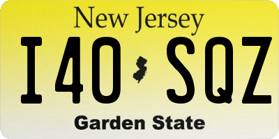 NJ license plate I40SQZ