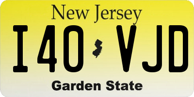 NJ license plate I40VJD