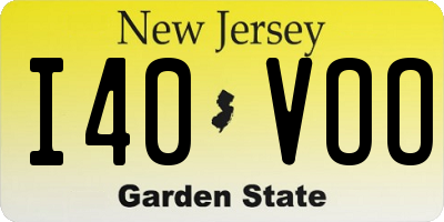 NJ license plate I40VOO