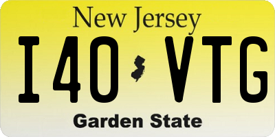 NJ license plate I40VTG
