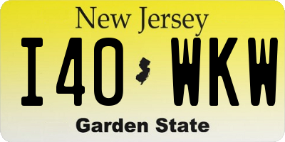 NJ license plate I40WKW