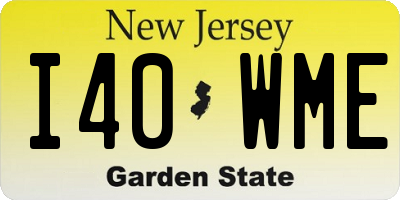 NJ license plate I40WME