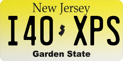 NJ license plate I40XPS