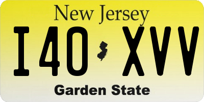 NJ license plate I40XVV