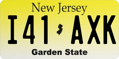 NJ license plate I41AXK