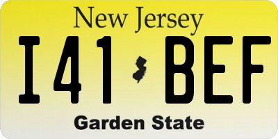 NJ license plate I41BEF