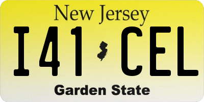 NJ license plate I41CEL