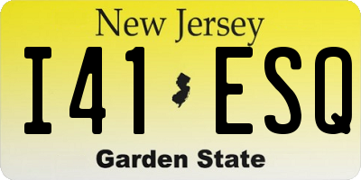 NJ license plate I41ESQ