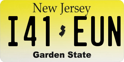 NJ license plate I41EUN