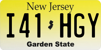 NJ license plate I41HGY