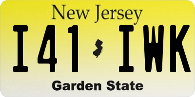NJ license plate I41IWK