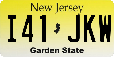 NJ license plate I41JKW