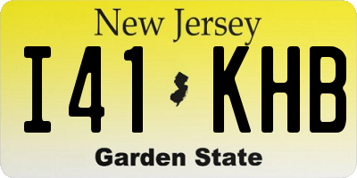 NJ license plate I41KHB