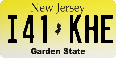 NJ license plate I41KHE