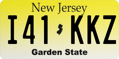NJ license plate I41KKZ