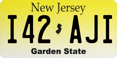 NJ license plate I42AJI