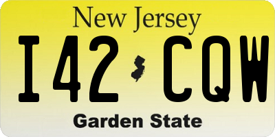 NJ license plate I42CQW