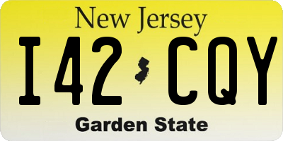 NJ license plate I42CQY