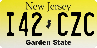 NJ license plate I42CZC