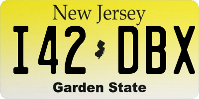 NJ license plate I42DBX