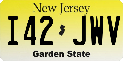 NJ license plate I42JWV