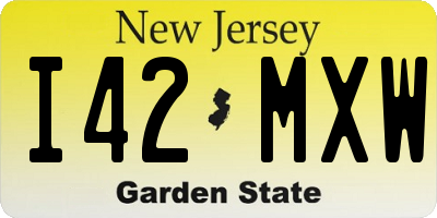 NJ license plate I42MXW
